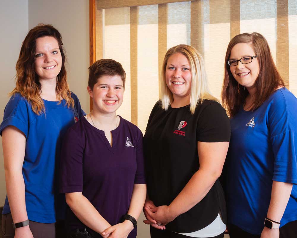 Sales Team members (from left to right) Courtney, Emma, Rachel, and Hailee